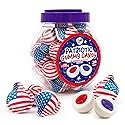 Patriotic Candy - Gummy Balls - 30 Count - 19 Oz Jar - 4th of July Candy Individually Wrapped - Red White and Blue Gummy Candies - Strawberry & Grape