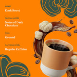 Four Sigmatic Organic Focus Mushroom Ground Coffee | Dark Roast, Organic Coffee with Lion's Mane & Chaga Mushroom for Mental Clarity & Energy Support