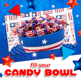 Patriotic Candy Bulk | 2 Pound Bag | Chocolate Flavored Caramels | Red White and Blue Candy for 4th of July Celebrations | Individually Wrapped