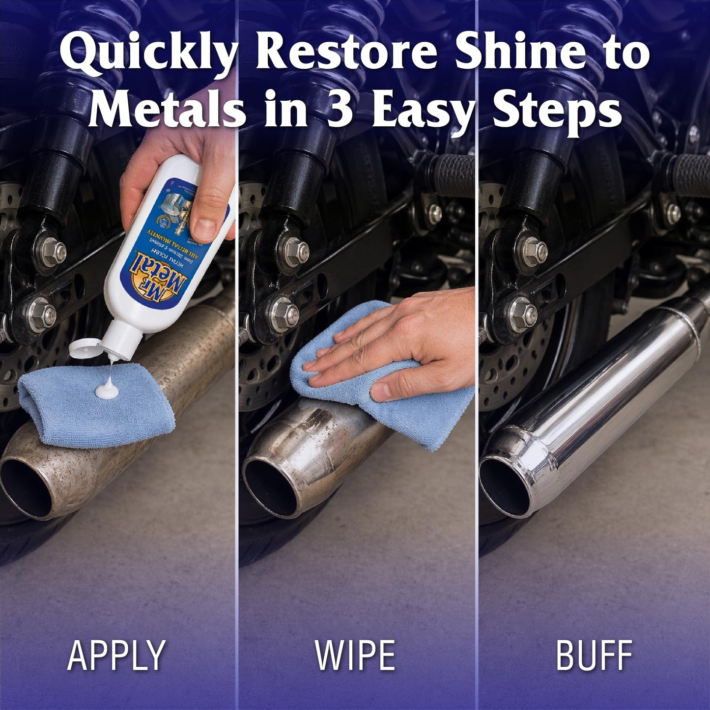 Mr. Metal Metal Polish Liquid All Metal Multipurpose Cleaner, Non-Abrasive, Instant Sterling Silver Cleaner, Brass and Stainless Steel Cleaner, Grime