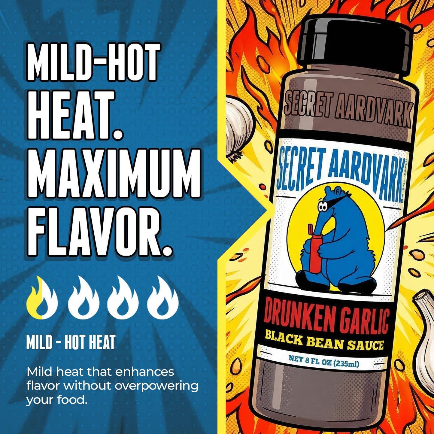 Secret Aardvark Drunken Garlic Black Bean Sauce, Low Carb, 8 fl oz
