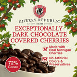 Cherry Republic Exceptionally Dark Chocolate Covered Cherries, 12 oz, Pack of 2 - Real Michigan Montmorency Tart Cherries with 72% Cacao, All-Natural