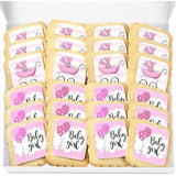 Baby Shower Cookies Baby Girl 24 PACK Favors Dessert Table Decorated Individually Wrapped Sugar Cookies Party Gift