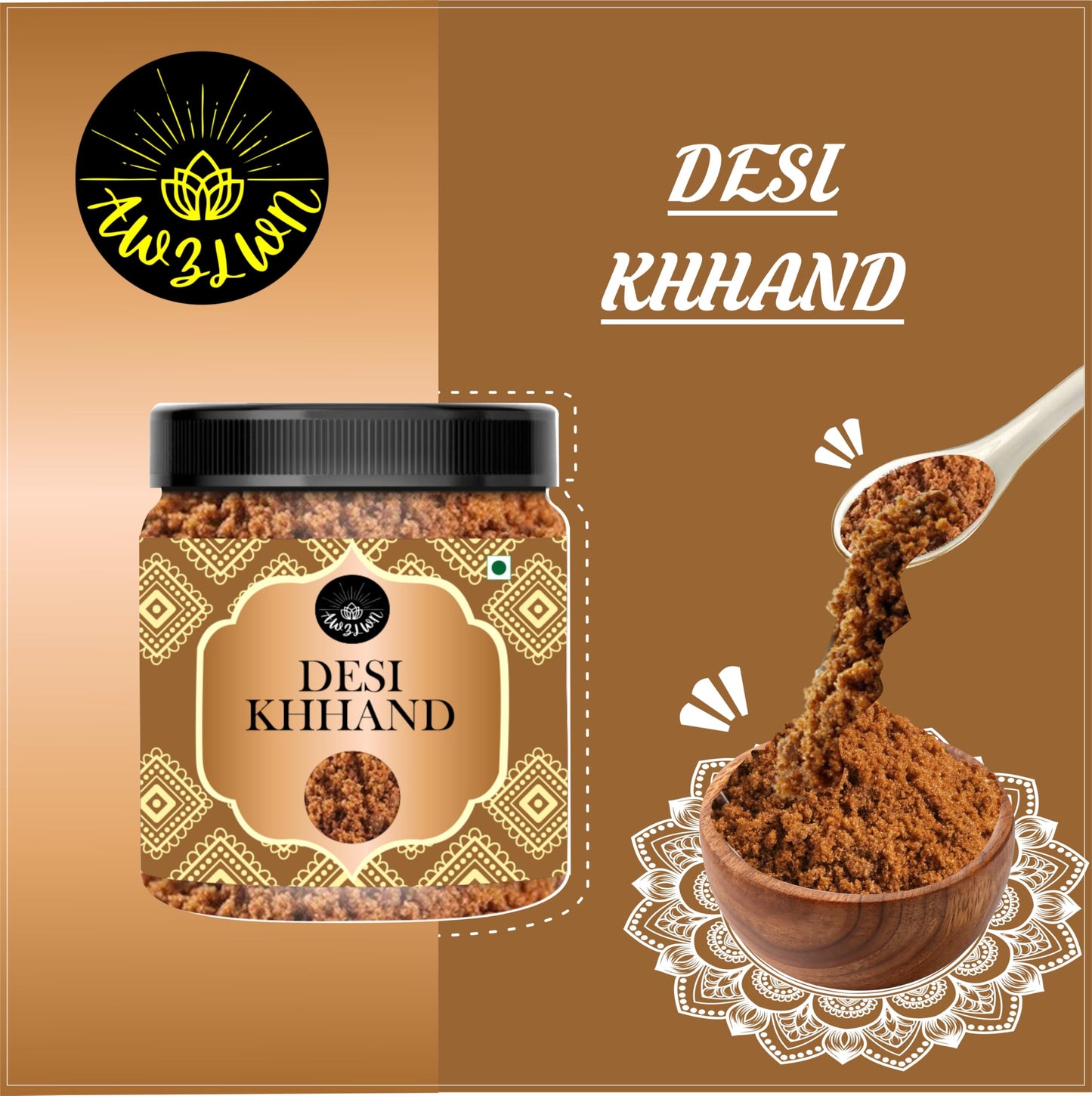 AWZLWN Natural Desi Khand/Khhand 5.29 OZ (150 GM) | Set oF 1 | AWZLWN