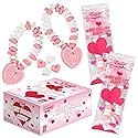30 Pack Valentines Day Bracelet Candy - Individually Wrapped Holiday Themed Love Heart Candies - Strawberry, Tutti Frutti Delicious Flavors - Bulk