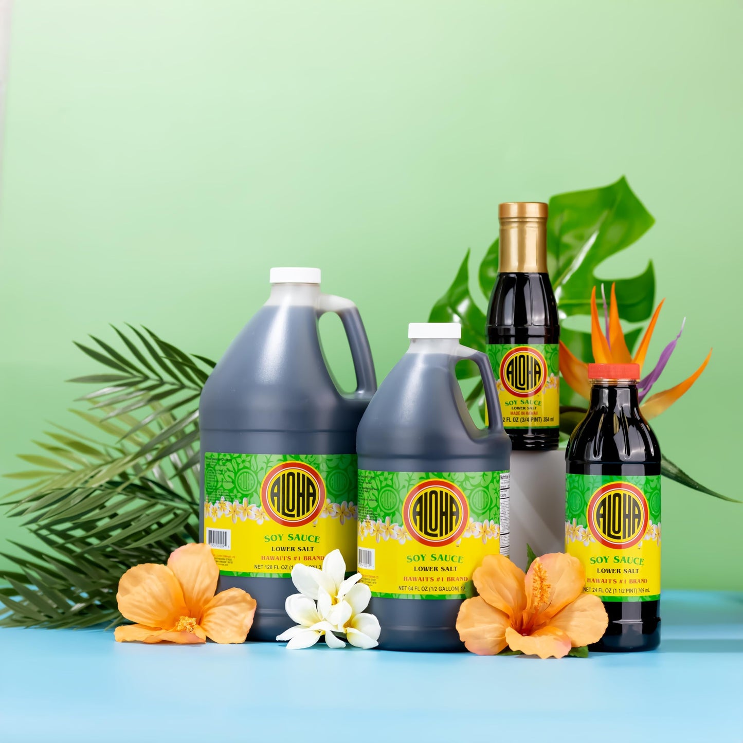 Aloha Shoyu - Lower Salt Soy Sauce with 25% Less Sodium - Versatile and Balanced Shoyu Sauce - Made in Hawaii - 1/2 Gallon