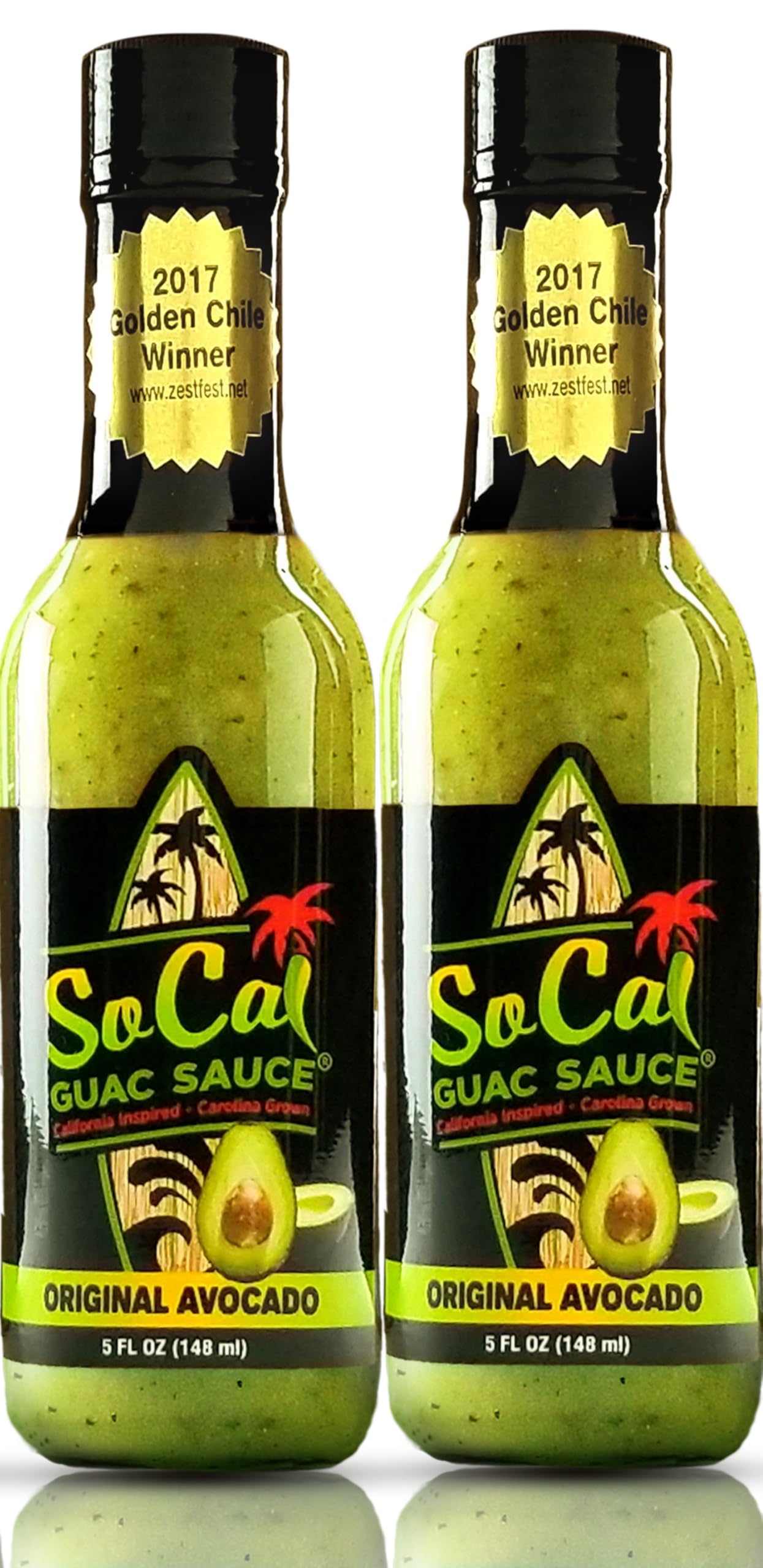 SoCal Hot Sauce® - Original Avocado Guac Sauce - 2 Pack Bring the taste of the West Coast to your kitchen with the SoCal Guac Sauce Original Avocado
