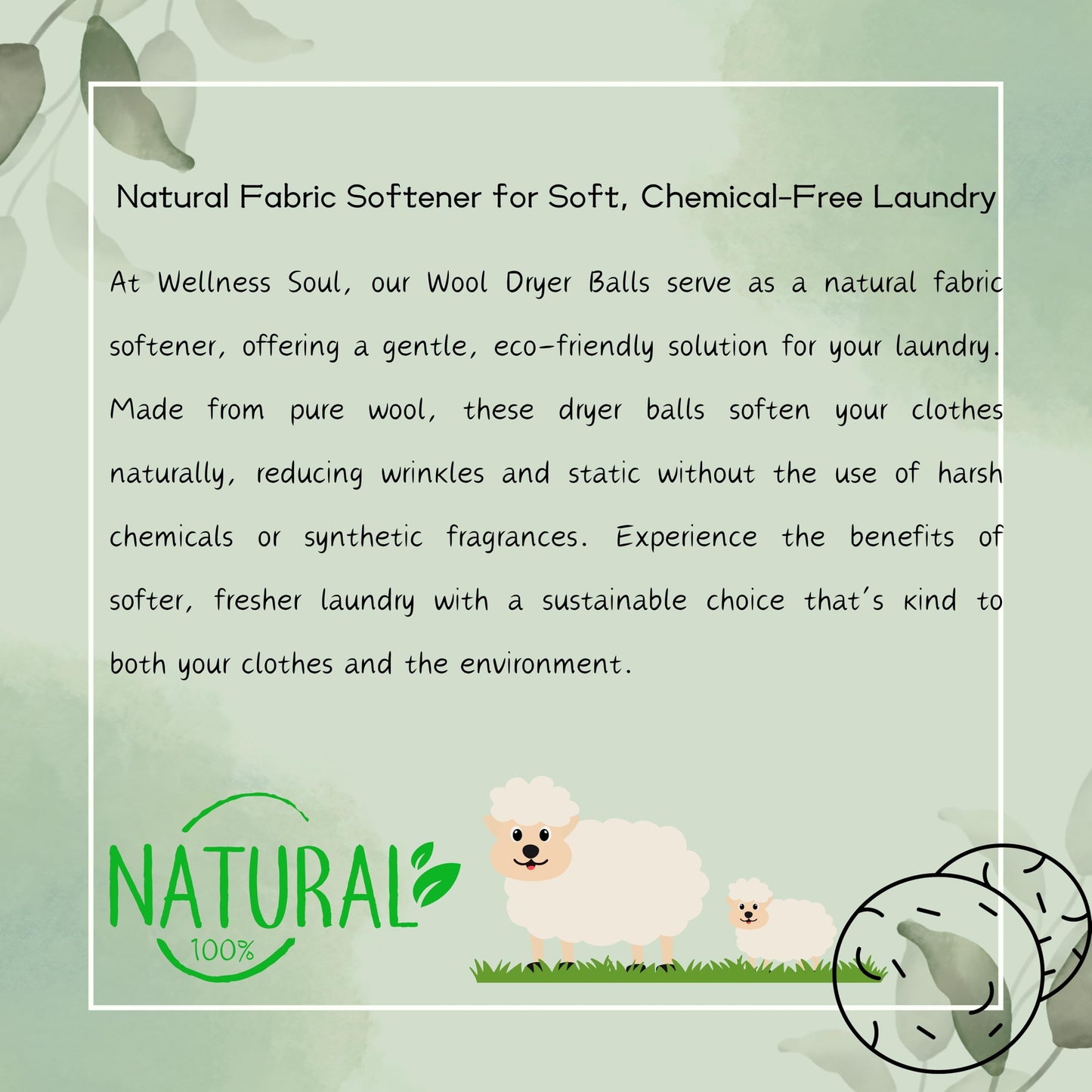 Wool Dryer Balls (Pack of 3) - Natural Fabric Softener, Reusable, Reduces Wrinkles, Saves Drying Time - Superior to Plastic Balls and Liquid
