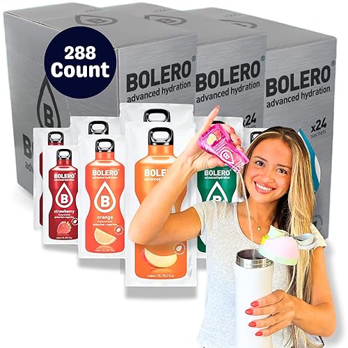 Bolero- Sugar Free Water Flavor Drink Mix Packets Variety Fruit Flavors (288 Count) Powdered Flavoring | Singles For The Go Packets