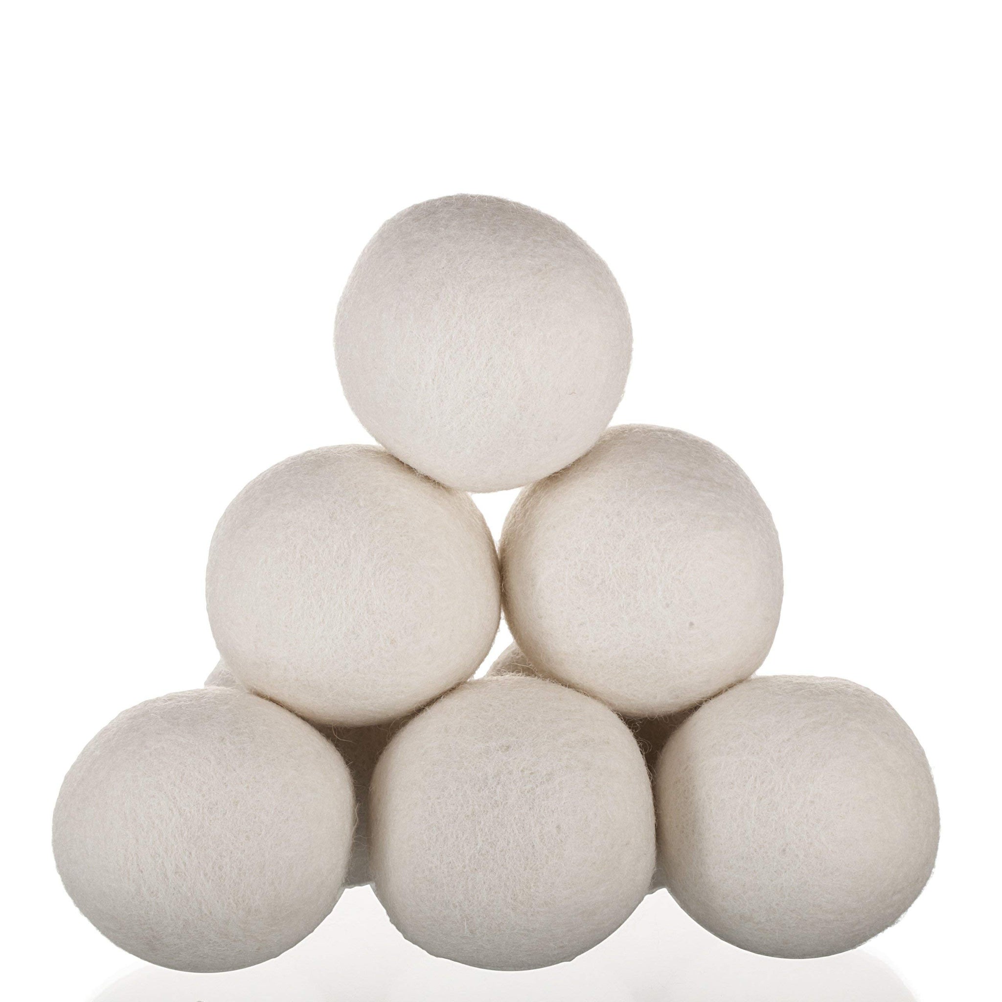 Woolzies Wool Dryer Balls Organic: Our Big Wool Spheres are the Best fabric softener | 6-Pack XL Dryer Balls for Laundry is Made with New Zealand Wool
