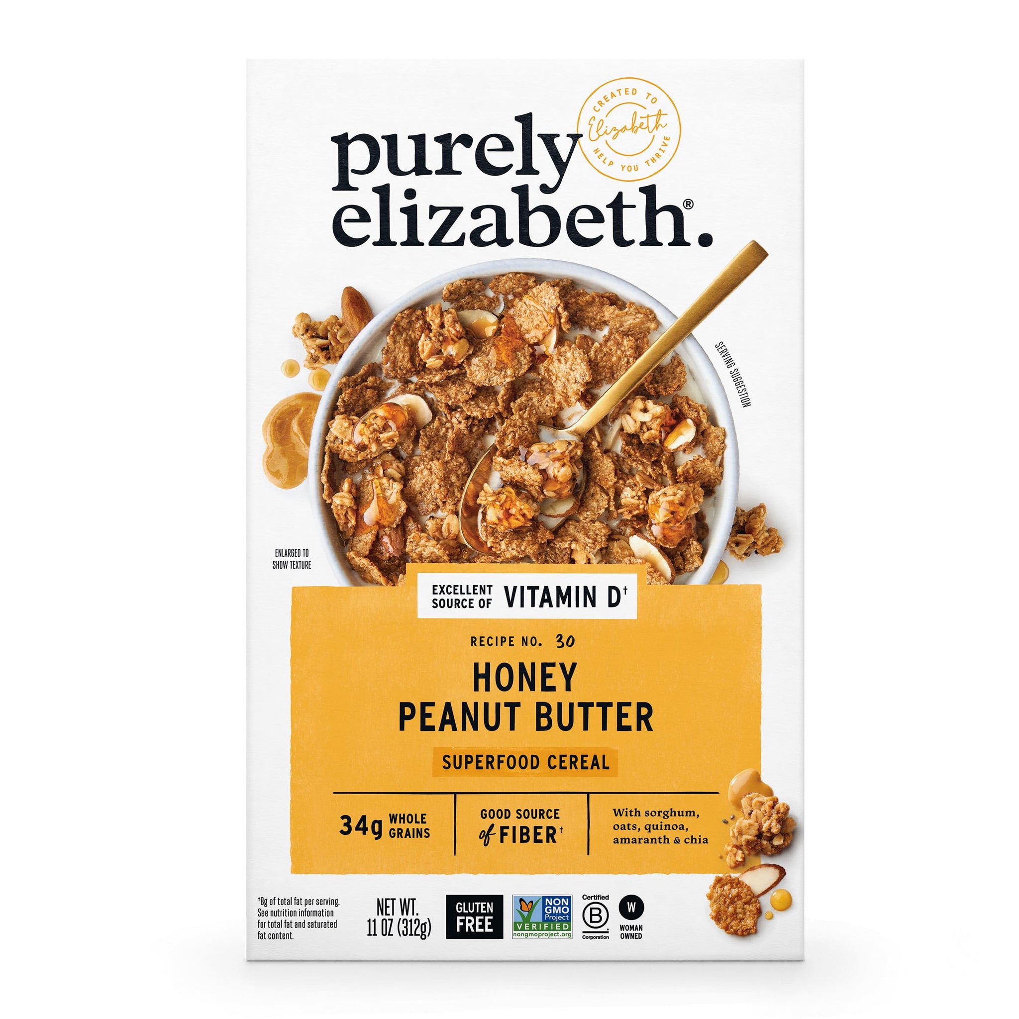 Purely Elizabeth, Cereal Honey Peanut Butter, 11 Ounce
