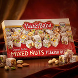 Hazer Baba Turkish Delight with Mixed Nuts, 16-Ounce Boxes (Pack of 4)
