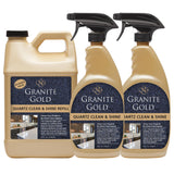 Granite Gold Quartz Clean & Shine Streak-Free Cleaner Deeps Cleans and Polishes All Quartz Surfaces Including Silestone, LG, and More, 64 Fluid Ounces