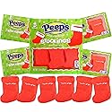 Needzo Stocking Marshmallow Peeps, Festive Christmas Candy Treats for Holiday Parties and Stockings (Pack of 5)