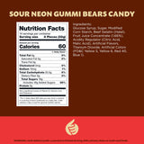 Neon Sour Bears Gummy Candy | 1 Pound Bag | Assorted Fruit Flavored Sour Gummies | Chewy Candy for Parties, Buffets, Celebrations, and Dessert