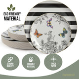 Trendables Floral Paper Plates 8.5 Inch & 10.5 Inch 40 Pcs Dinner Plate Set Fancy Disposable Plates for Party for 20 Guests 20 X 8 & 20 X 10 Large