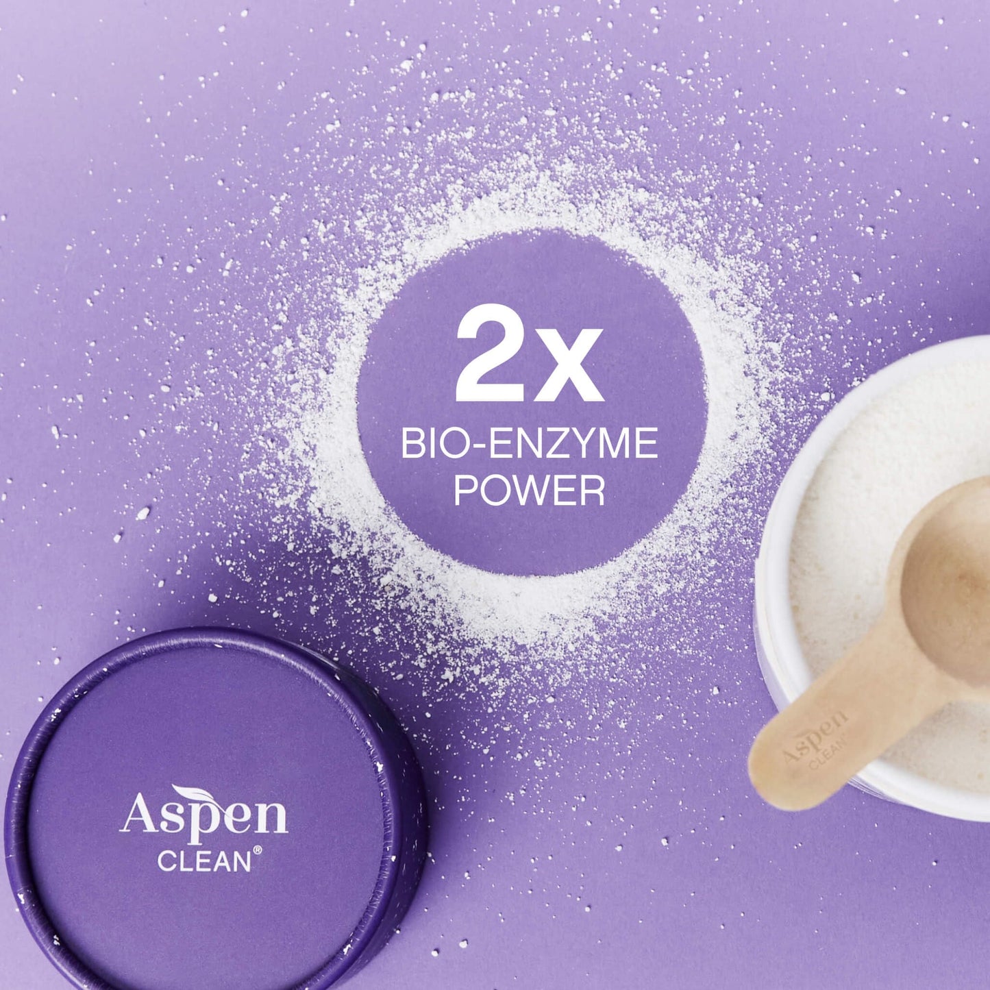 AspenClean | Laundry Powder + Booster 2-in-1 | Lavender | 55 Loads | Hyper Concentrated | Stain & Odor Removal Enzyme Booster | Non - Toxic | 100%