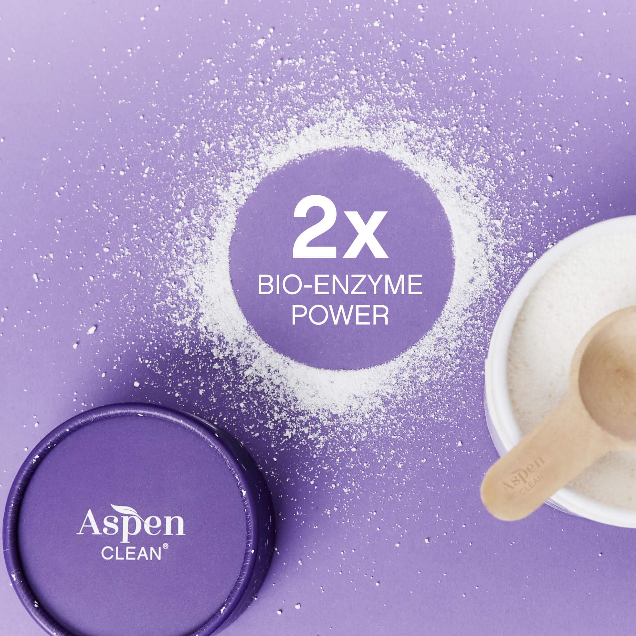 AspenClean | Laundry Powder + Booster 2-in-1 | Lavender | 55 Loads | Hyper Concentrated | Stain & Odor Removal Enzyme Booster | Non - Toxic | 100%