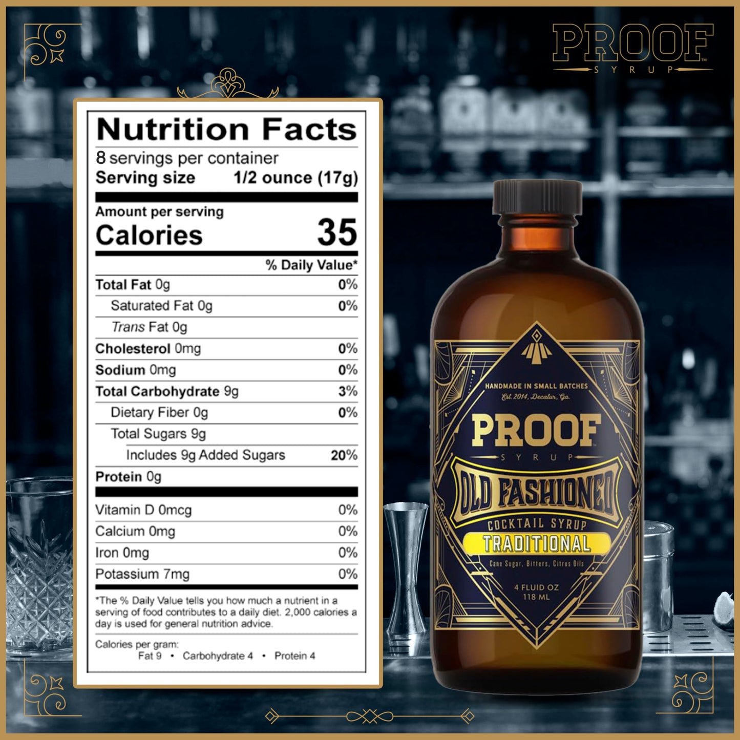 Proof Syrup - Old Fashioned Cocktail Mix - Made with Real Bitters & Cane Sugar - Variety Pack - Fast, Easy, Delicious, Handcrafted Cocktail Syrup - 5
