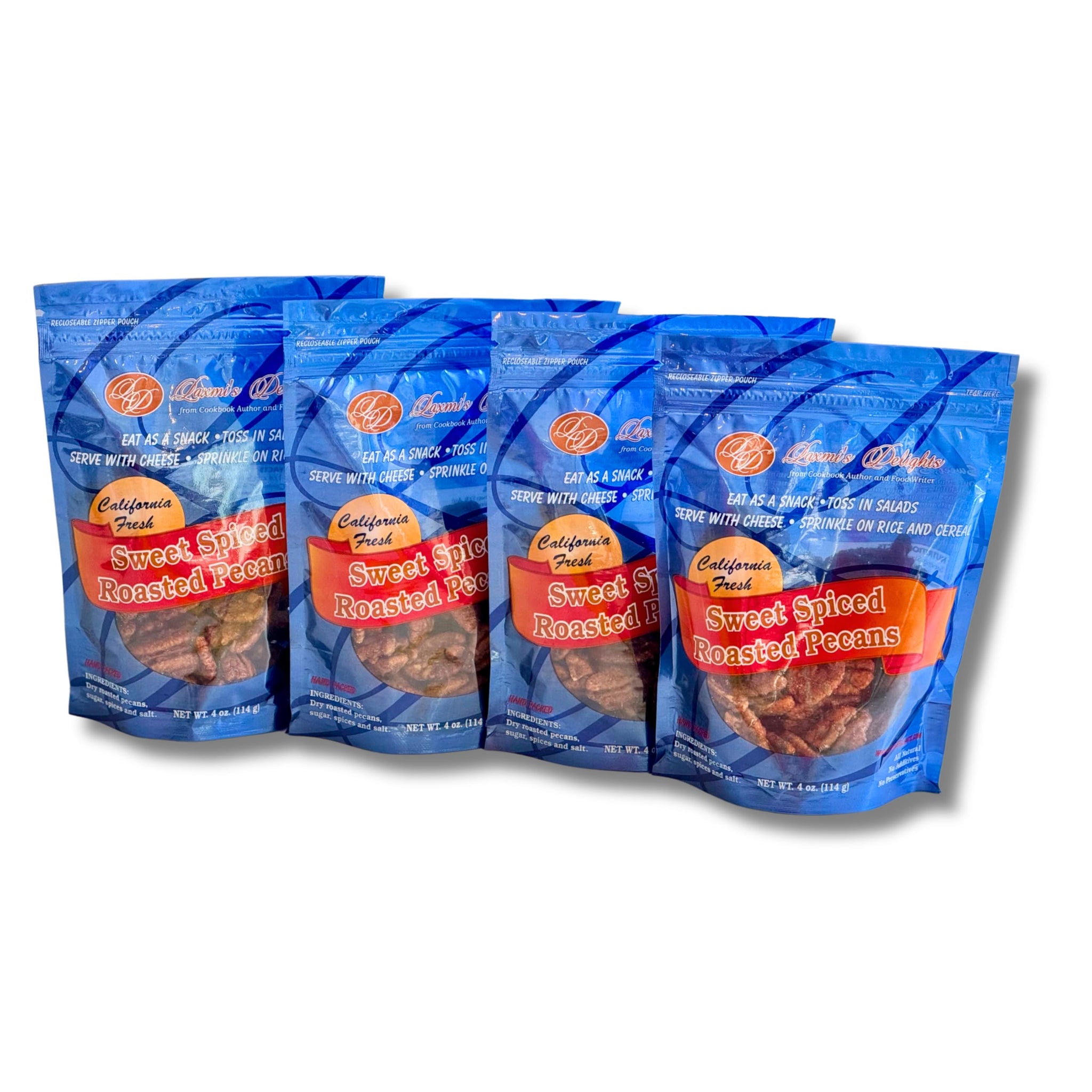 Laxmi’s Delights Sweet Spiced Roasted Whole Pecans | Gluten Free, Dairy Free, Vegan, All Natural, No Additives, No Preservatives, No Artificial