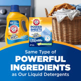 ARM & HAMMER Power Sheets Laundry Detergent Plus OxiClean Stain Fighters, 6in1, Sparkling Fresh Scent, 42 Count, 84 Medium Loads