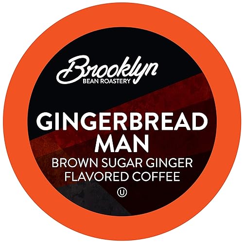 Brooklyn Beans Gingerbread Man Coffee Pods - Compatible with Keurig K Cup Brewers Including 2.0 Machines, 40 Count, Festive Gingerbread Flavored