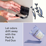 Fresh Wave Lavender Odor Eliminating & Deodorizing Packs | Bag of 6 & Fresh Pod Case | Safer Odor Relief for Small Spaces | Natural Plant-Based Odor