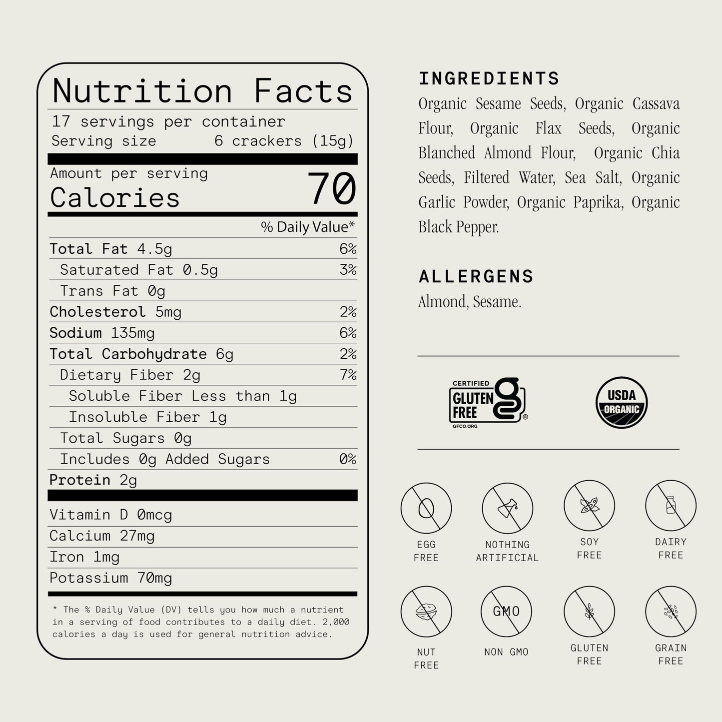 Julian Bakery Paleo Thin Crackers | Salt & Pepper | USDA Organic | Gluten-Free | Grain-Free | GMO Free | Low Carb | 8.4 Ounce (Pack of 2)
