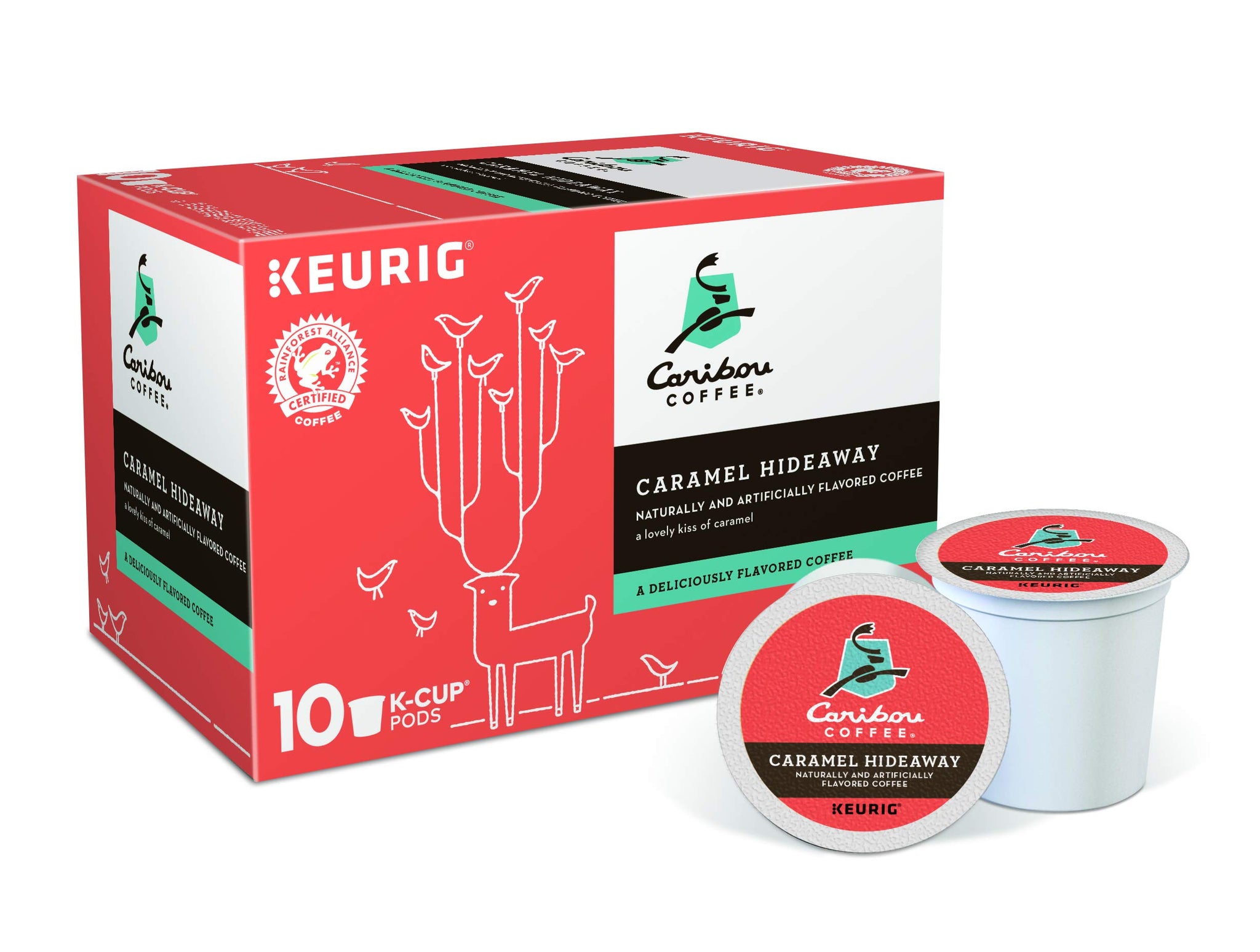 Caribou Coffee Caramel Hideaway, Single-Serve Keurig K-Cup Pods, Flavored Coffee, 60 Count