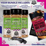 Pit Boss Tennessee Apple Butter Premium BBQ Barbecue Mixed Seasoning Spice & Rub 3 pk Choice Bundle (19.2 oz) + Guide & Keychain Bottle Opener (5