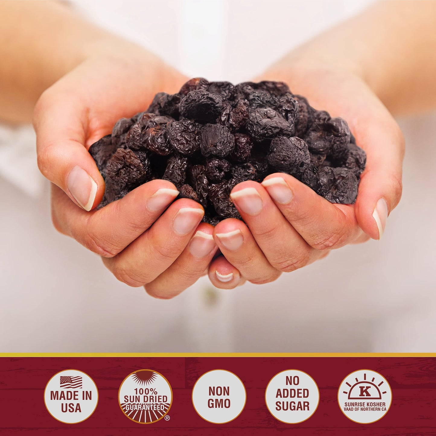 Traina Home Grown California Sun Dried Bing Cherries - Healthy & Non-GMO, Natural Sweet Flavor Fruit No Sugar Added, Perfect Snack In Resealable Pouch