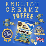 Walkers Nonsuch English Creamy Toffees Bag 5.29 Oz (Pack of 6) - Traditional British Butter Toffee Candy with Whole Milk, Individually Twist-Wrapped