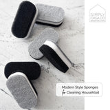 SIMPLYCASA Kitchen Dish Cleaning Sponges - Pack of 6 | Non-Scratch & Fast-Drying | Reusable Scrubbers for Kitchen & Household Use | Stylish Black