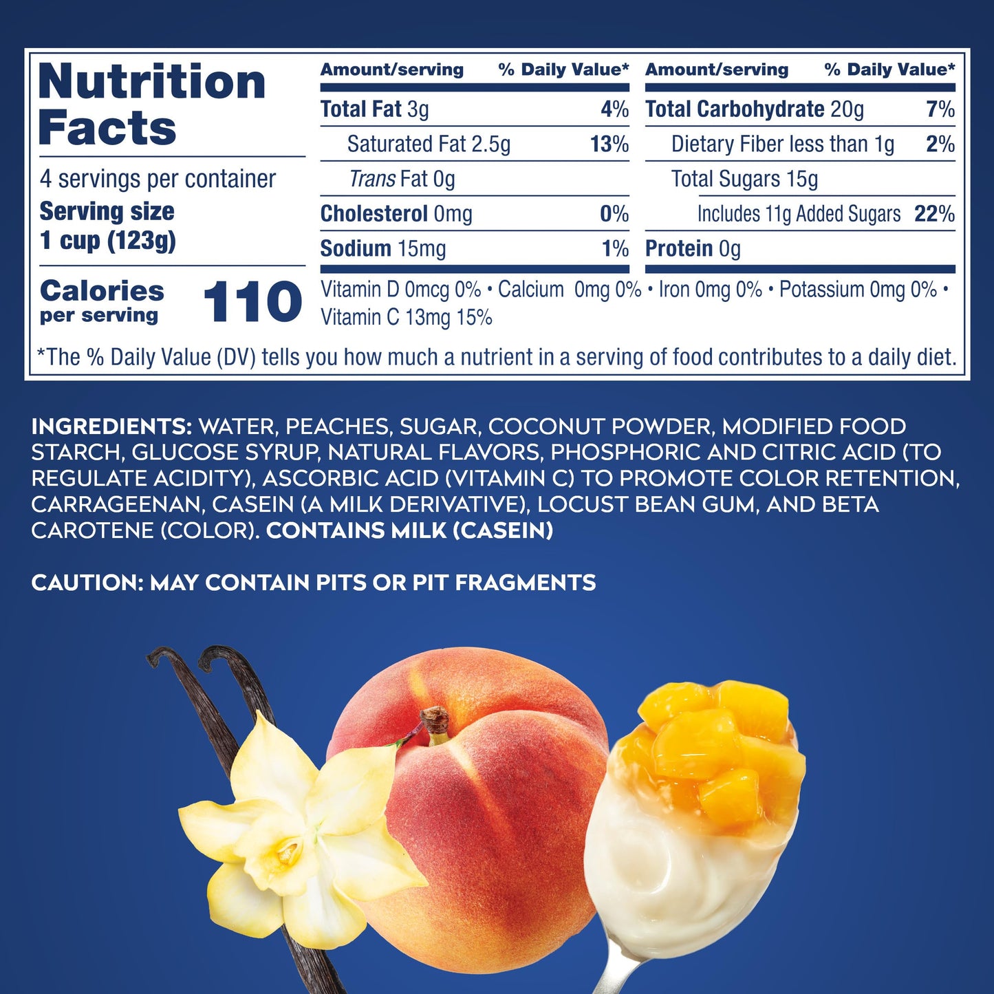 Dole Fruit Bowls Peaches & Crème Layers Snacks, 4.3oz 4 Total Cups
