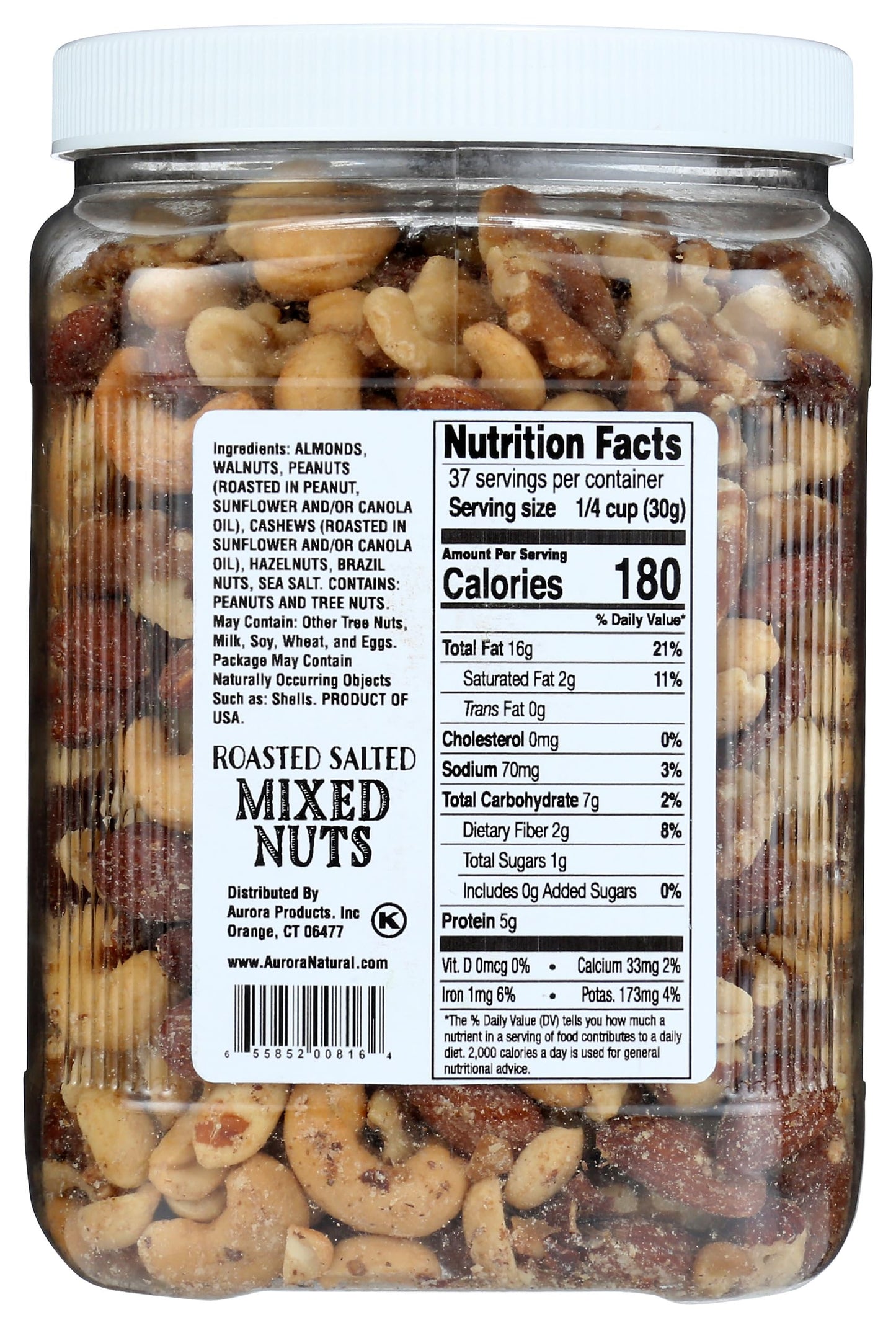 AURORA PRODUCTS Roasted & Salted Mixed Nuts, 39 OZ