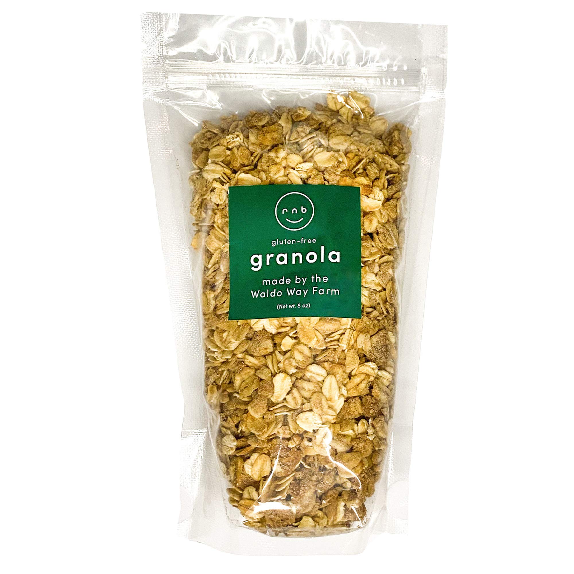 Premium Gluten-Free Granola Made by the Waldo Way Farm (8 oz) - All Natural Ingredients - Releasable Bag - Healthy Topping for Yogurt, Breakfast