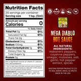 Arizona Gunslinger Mega Diablo Hot Sauce - Extreme Pepper X Hot Sauce Made with Bold Red Chili Peppers, Crippling Heat for Chili Challenge, Hottest