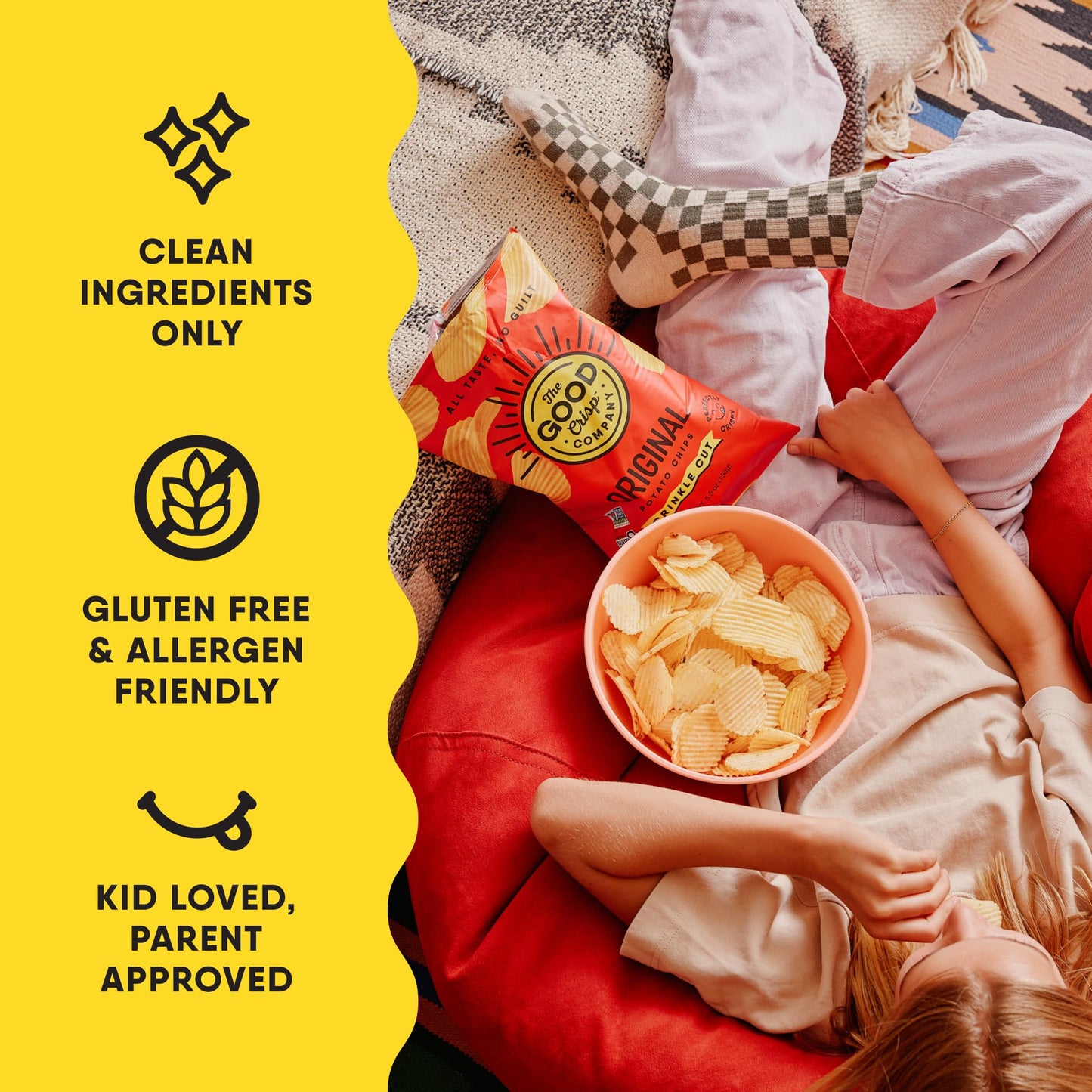The Good Crisp Company Crinkle Cut Potato Chips, Variety Pack, 5.5 Oz (Pack of 6)