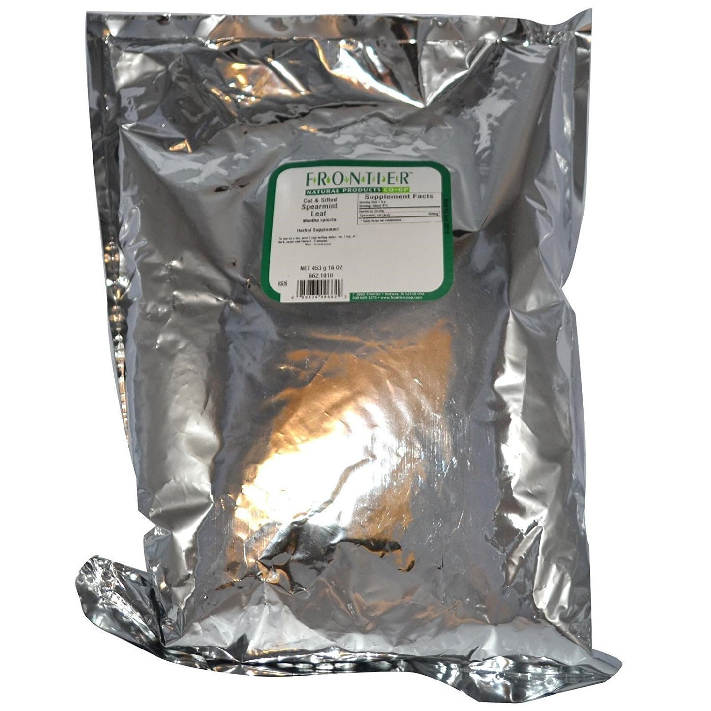 Frontier Co-op Spearmint Leaf, Cut and Sifted, Kosher | 1 lb. Bulk Bag | Mentha spicata L.