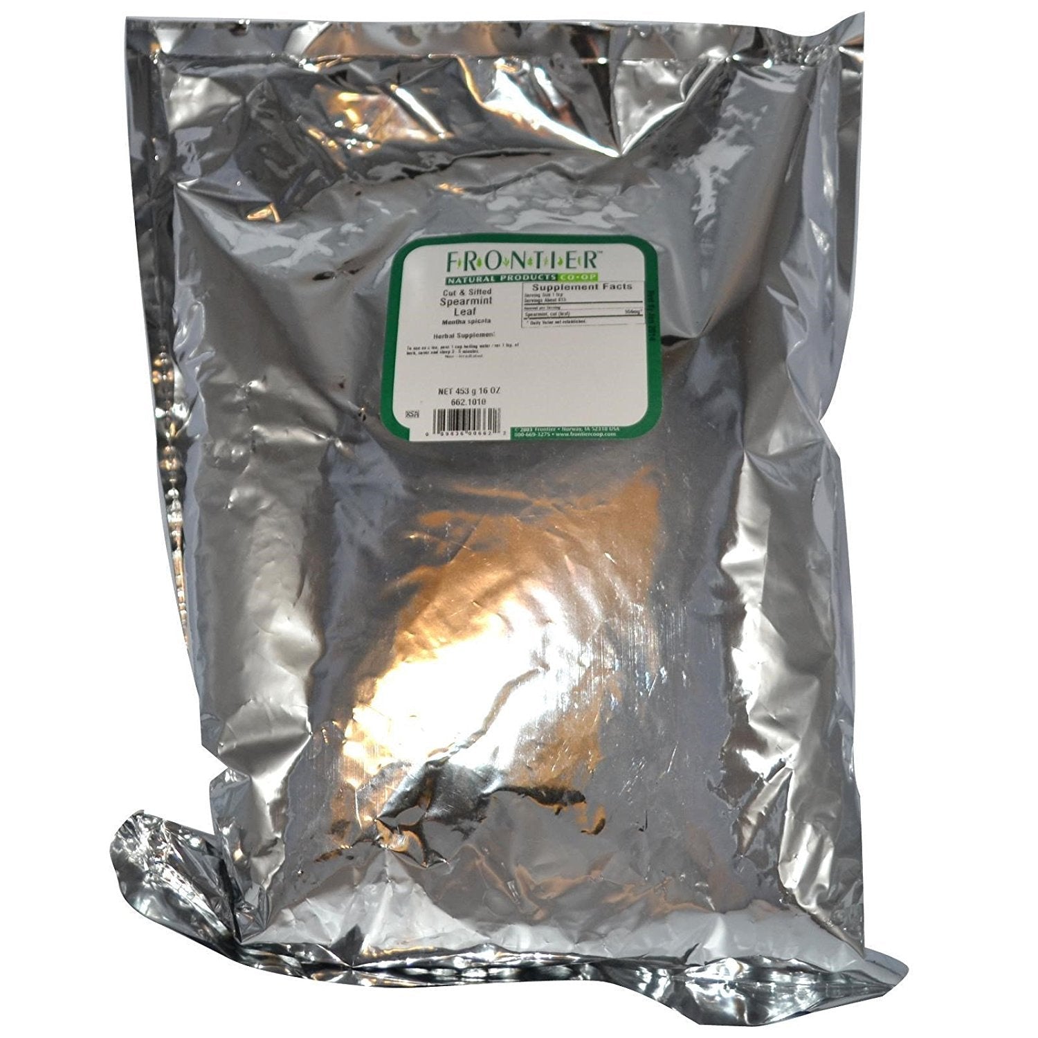 Frontier Co-op Spearmint Leaf, Cut and Sifted, Kosher | 1 lb. Bulk Bag | Mentha spicata L.