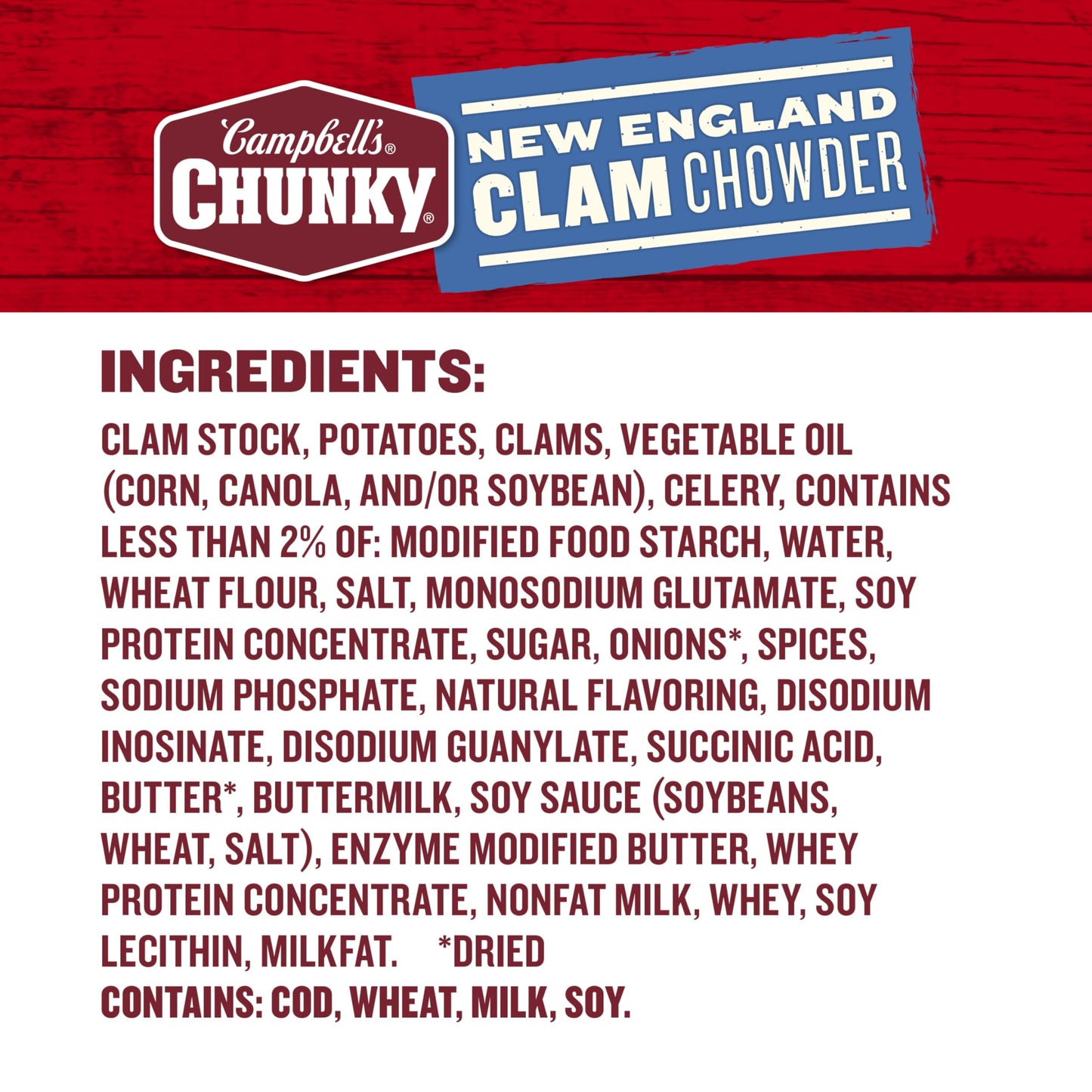 Campbell’s Chunky Soup, New England Clam Chowder, 16.3 Oz Can