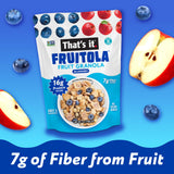 That’s it. Fruitola Fruit Granola - Blueberry, 16g Plant-Based Protein + 7g Fiber from Fruit Per Bowl, 100% Real Fruits, Only 4 Ingredients, Zero