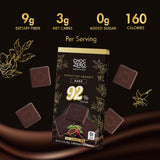 ChocZero 92% Cocoa Ultimate Dark Chocolate Squares - Sugar Free, Vegan, Keto Friendly & High Fiber, No Sugar Alcohols - 4 Count (3.2 oz Boxes)