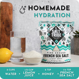 Salt Tribe French Grey Sea Salt | Fine Ground | 82 Minerals | Hand Harvested Brittany France | Low Sodium Unrefined | Sel Gris | Sal Organica | Single