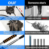 CHKYYB Extendable Ostrich Feather Duster 60 Inches Fluffy Natural Genuine Handheld Feather Duster for Cleaning High Ceiling Pendant Lamp Office Home