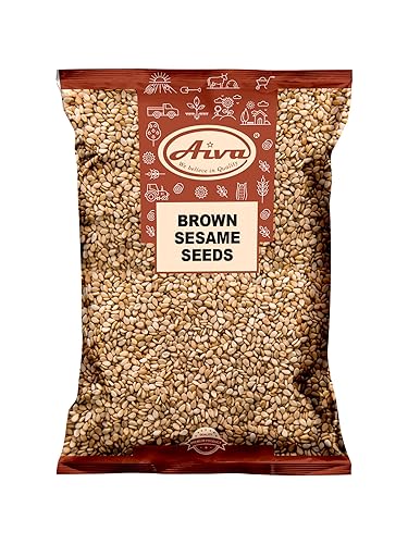 Aiva Sesame Seeds Brown (5 LB) - Whole Unhulled Seeds for Cooking, Baking, and Garnishing