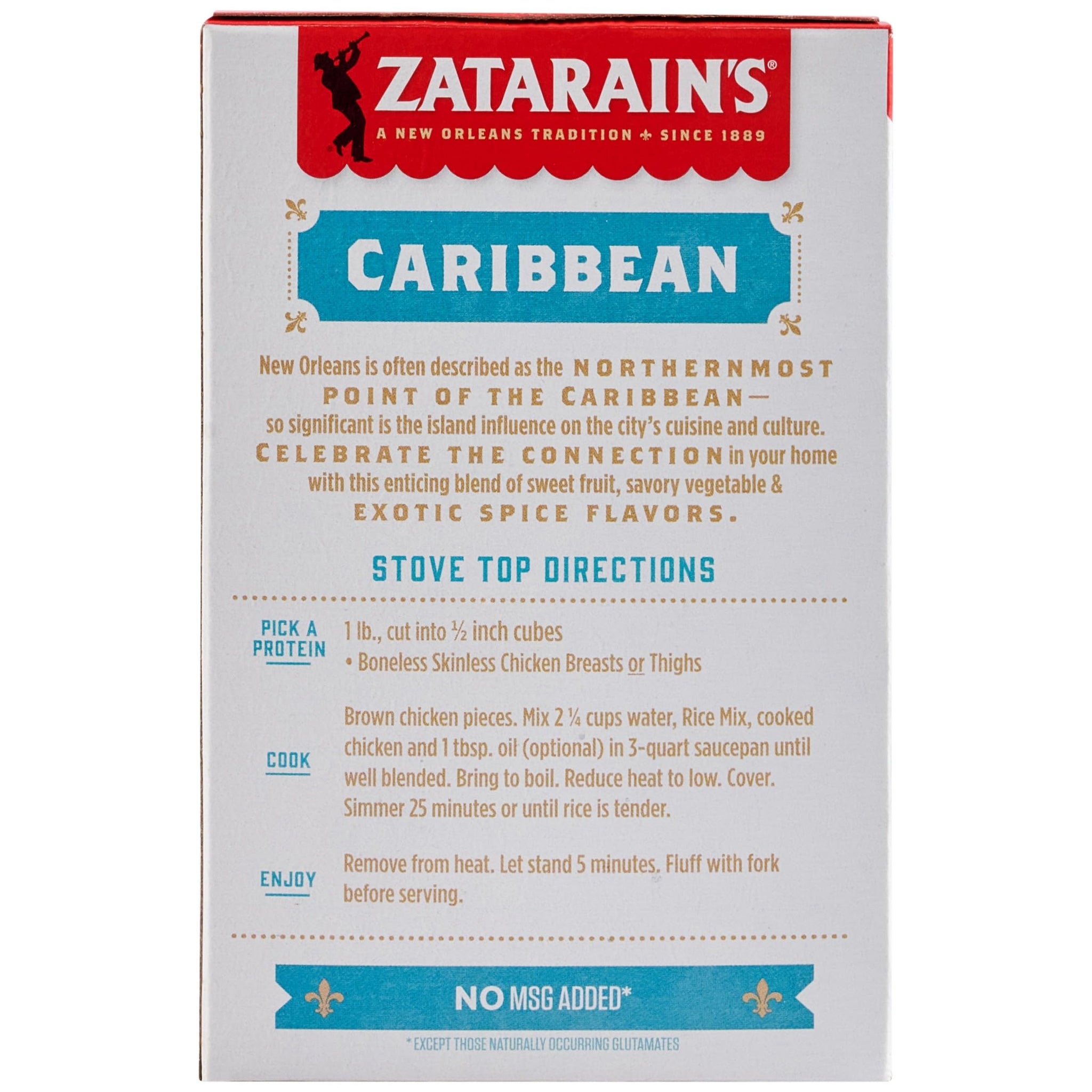 Zatarain’s Rice Mix, Caribbean, Flavorful Side Dish or Base for Meals, Long Grain Rice Mix, One Pot Meals, Just Add Meat, Made with Real Vegetables