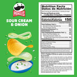 Pringles Potato Crisps Chips, Lunch Snacks, On-The-Go Snacks, Sour Cream and Onion, 5.5oz Can (1 Can)