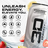 3D Sugar Free Energy Drink, Strawberry Lemonade, 16oz Cans, 12 Pack