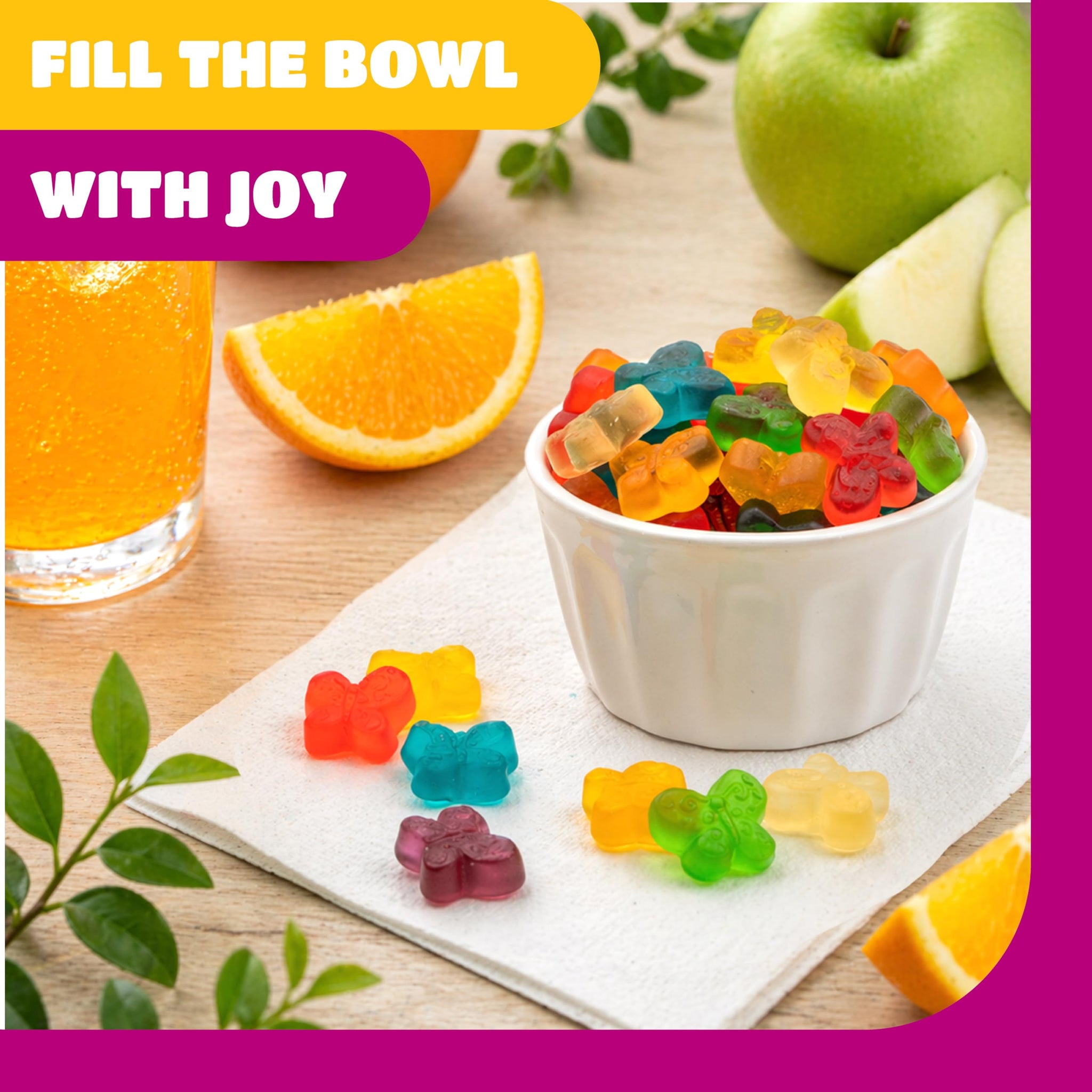 Gummy Butterflies - 1 Pound Pack - Gummy Candy - Butterfly Party Favors - Assorted Fruit Flavored Chewy Candy for Gifting, Snacking, Buffets & Themed